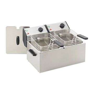 ROLLER GRILL Twin Tank Electric Counter Top Fryer with Timer FD80D