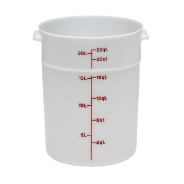 CAMBRO POLY 22QT ROUND CONTAINER (NATURAL WHITE) RFS22148