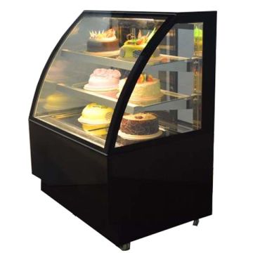 SOLID COOL 4' CAKE SHOWCASE CURVE (2 TIER) - BLACK MARBLE (1200 x 700 x 1200 MM) SC1200-CR2BK