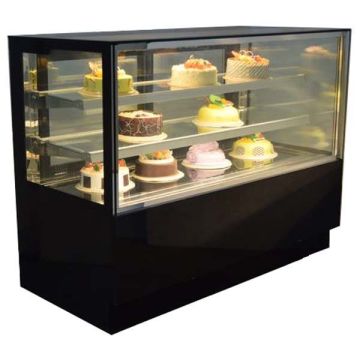 SOLID COOL 6' CAKE SHOWCASE SQUARE (2 TIER) - BLACK MARBLE (1800 x 700 x 1200 MM) SC1800-SR2BK