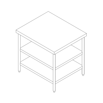 Custom Stainless Steel Table With 2 Tier Undershelf
