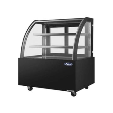 ATOSA CURVE BACK DOOR CAKE DISPLAY (BLACK) 180L (900 X 660 X 1200 MM) WDG096D-B