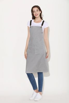 GREENCHEF Xion Crossback Grey Bib Apron AGB615PC