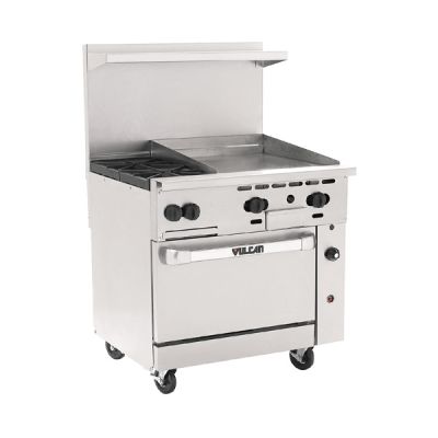 VULCAN 2 OPEN BURNERS + 24&quot; GRIDDLE WITH 1 STANDARD OVEN 36S-2B24GTP