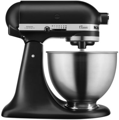 KITCHENAID 4.3L Classic Tilt Head Stand Mixer (Matt Black) 5K45SSBBM