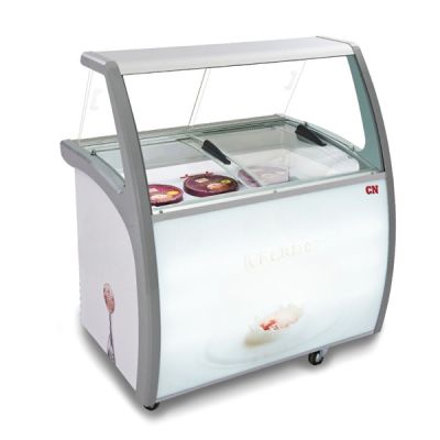 CN UNITED Curve Glass Ice Cream Showcase With Storage Compartment 6*1/3 GN Pan CN-ICS.CCF.6P
