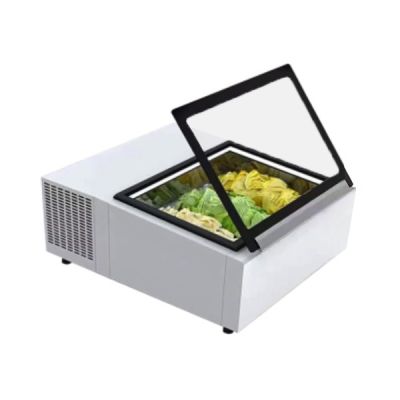 CN UNITED Table Top Ice Cream (White) Showcase, 3*1/3 GN PAN- Front Flip CN-TICS-W/F.3P