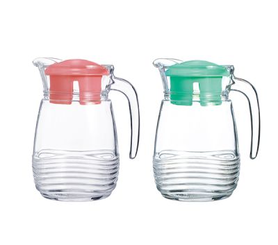 LUMINARC COASTLINE 1L JUG - PINK/GREEN	L5549