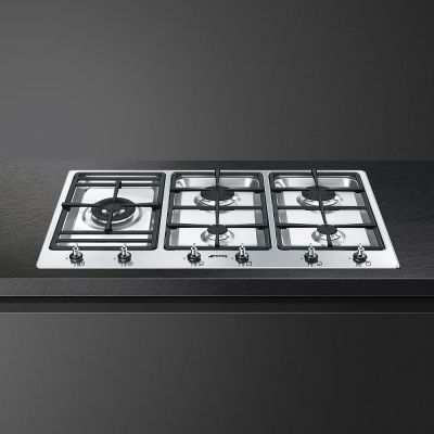 SMEG 5 Classic Gas Hob 90cm, Ultra Low Profile PS9062