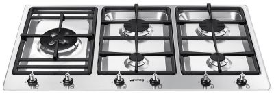 SMEG 5 Classic Gas Hob 90cm, Ultra Low Profile PS9062