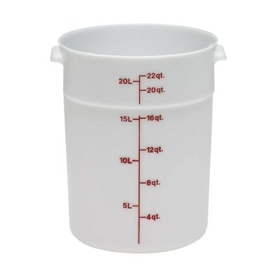 CAMBRO POLY 22QT ROUND CONTAINER (NATURAL WHITE) RFS22148