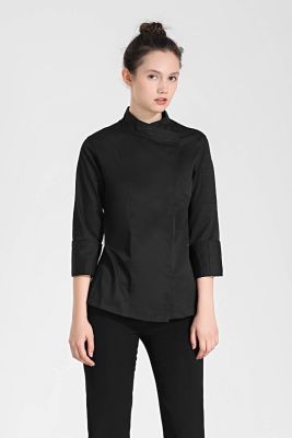 GREENCHEF Rosemary Black Chef Jacket (Long Sleeve) CBL8060PC