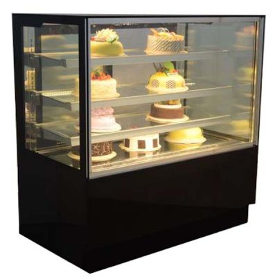 SOLID COOL 6&#039; CAKE SHOWCASE SQUARE (3 TIER) - BLACK MARBLE (1800 x 700 x 1300 MM) SC1800-SR3BK
