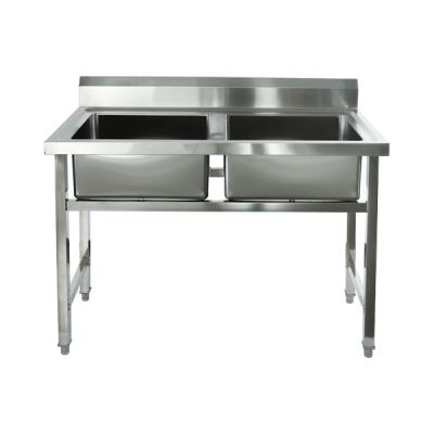 STRONG TRADING SS DOUBLE BOWL SINK 1800MM (1800 X 700 X 850+100) ST-2BS-1800-7D