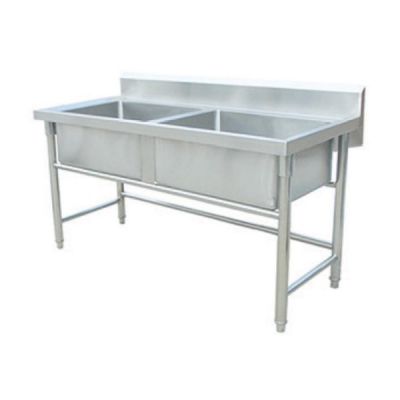 REDOR SS DOUBLE BOWL SINK TABLE (1500 X 700 X 850/100 MM) RS-2BS-1500
