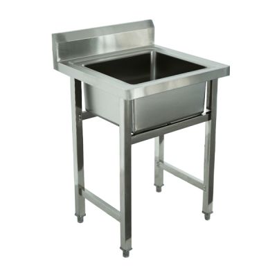 STRONG TRADING SS SINGLE BOWL SINK 600MM (600 X 600 X 850+100) ST-1BS-600-6D