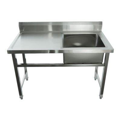STRONG TRADING SS SINGLE BOWL SINK (RIGHT) 1200MM (1200 X 600 X 850+100) ST-1BS-1200R-6D
