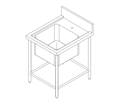Custom Stainless Steel Single Bowl Sink Table