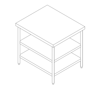 Custom Stainless Steel Table With 2 Tier Undershelf