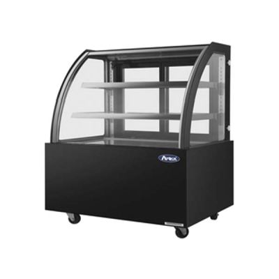 ATOSA CURVE BACK DOOR CAKE DISPLAY (BLACK) 180L (900 X 660 X 1200 MM) WDG096D-B