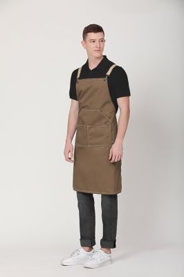 GREENCHEF Xion Crossback Brown Bib Apron ABRB615PC