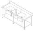 SS TRIPLE BOWL SINK TABLE