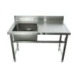 STRONG TRADING SS SINGLE BOWL SINK (LEFT) 1200MM (1200 X 600 X 850+100) ST-1BS-1200L-6D