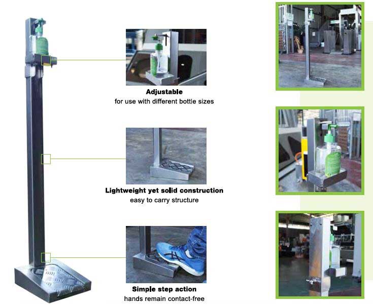 ROMS ONE STEP Soap and Sanitizer Stand (Stand Only) ROMSFootpedal