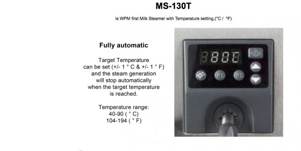 WPM WELHOME PRO MILK STEAMER MS-130T | Kitchen Equipment Online Store
