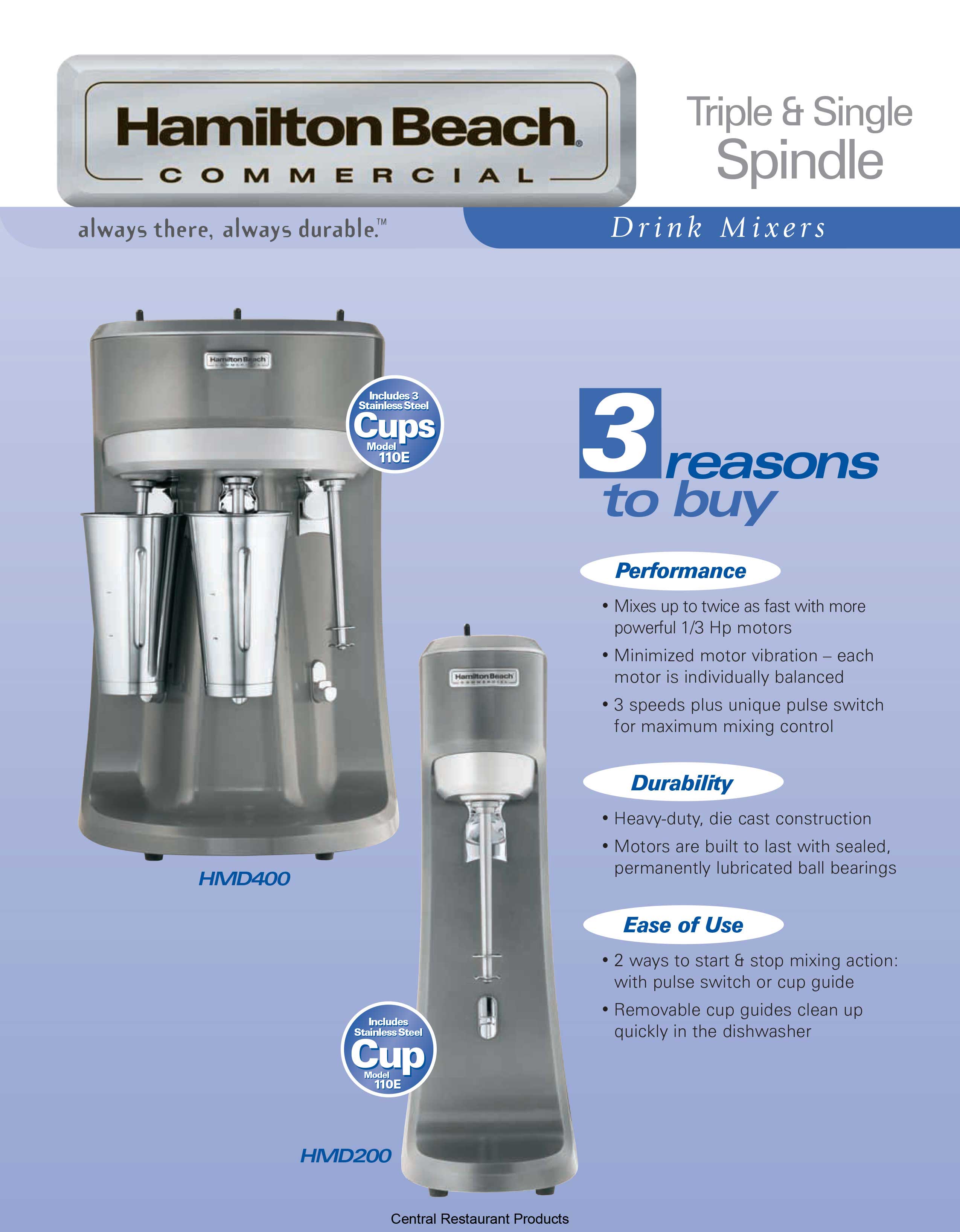 Hamilton Beach (HMD200) Single Spindle Drink Mixer